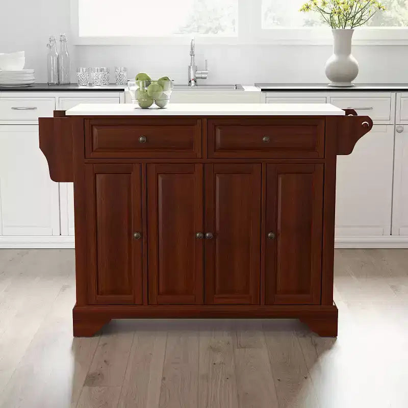 Îlot de cuisine/Chariot de taille standard avec plateau en granit blanc Lafayette - Crosley