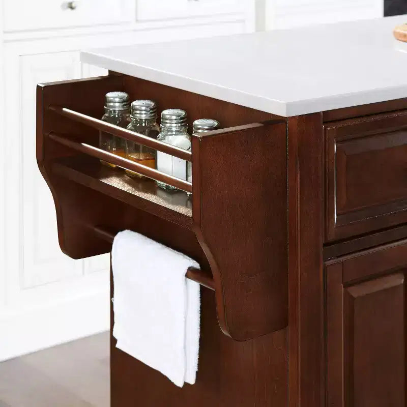 Îlot de cuisine/Chariot de taille standard avec plateau en granit blanc Lafayette - Crosley