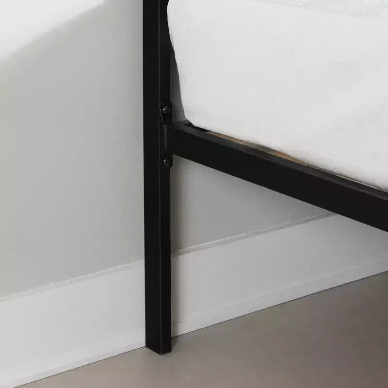 Lit plateforme en métal South Shore avec cannage naturel/noir pur