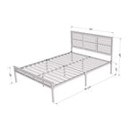 Lit plateforme en métal South Shore avec cannage naturel/noir pur
