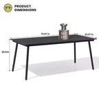 Crestlive Products Table de salle à manger d'extérieur en aluminium aspect bois avec trou pour parasol