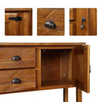 Console de ferme de 48 pouces, Table d'entrée avec 2 tiroirs et armoires, Table de canapé en bois massif avec étagères