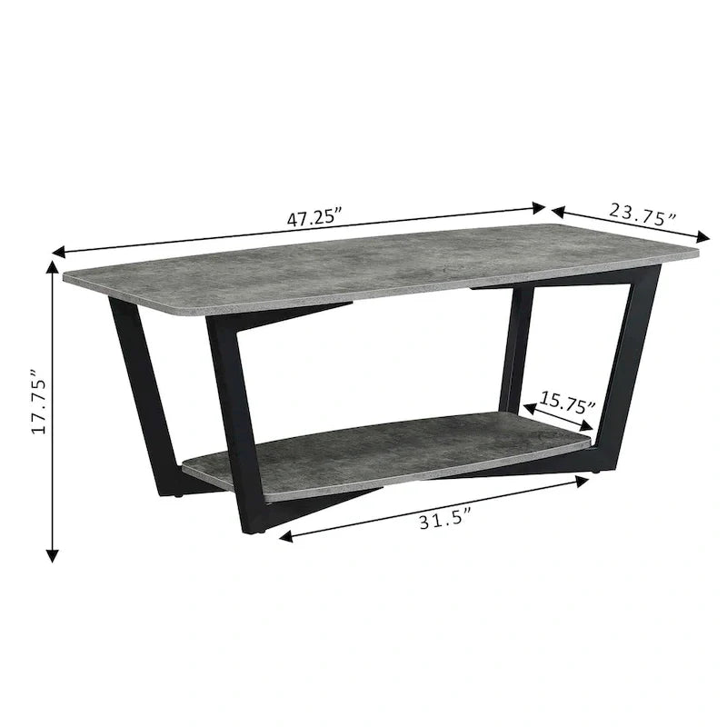 Table basse Graystone avec étagère de Convenience Concepts
