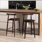Tabourets de bar Costway, lot de 2/4, hauteur comptoir, avec pieds en bois d'acacia, marron