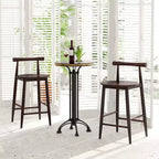 Tabourets de bar Costway, lot de 2/4, hauteur comptoir, avec pieds en bois d'acacia, marron