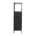 Flash Furniture Sodano, Table de chevet à 3 tiroirs avec station de charge, 2 ports USB et 1 prise, cadre en métal, plateau, tiroirs et poignées en bois composite