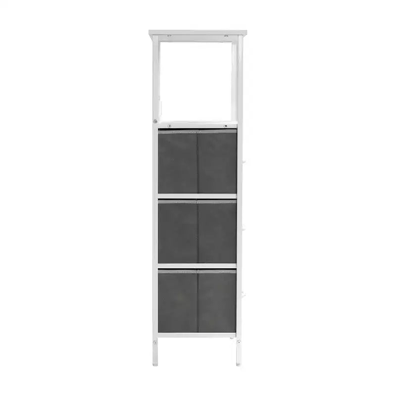 Flash Furniture Sodano, Table de chevet à 3 tiroirs avec station de charge, 2 ports USB et 1 prise, cadre en métal, plateau, tiroirs et poignées en bois composite