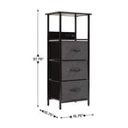 Flash Furniture Sodano, Table de chevet à 3 tiroirs avec station de charge, 2 ports USB et 1 prise, cadre en métal, plateau, tiroirs et poignées en bois composite