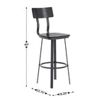 Tabouret de Bar de Restaurant Flash Furniture avec Assise et Dossier en Bois et Cadre Thermolaqué