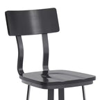 Tabouret de Bar de Restaurant Flash Furniture avec Assise et Dossier en Bois et Cadre Thermolaqué