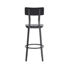 Tabouret de Bar de Restaurant Flash Furniture avec Assise et Dossier en Bois et Cadre Thermolaqué