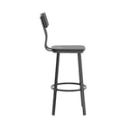 Tabouret de Bar de Restaurant Flash Furniture avec Assise et Dossier en Bois et Cadre Thermolaqué