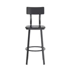 Tabouret de Bar de Restaurant Flash Furniture avec Assise et Dossier en Bois et Cadre Thermolaqué