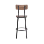 Tabouret de Bar de Restaurant Flash Furniture avec Assise et Dossier en Bois et Cadre Thermolaqué