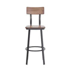 Tabouret de Bar de Restaurant Flash Furniture avec Assise et Dossier en Bois et Cadre Thermolaqué