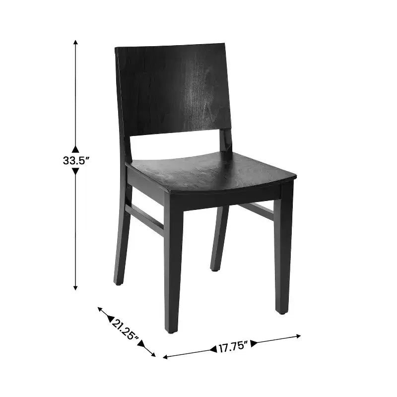 Emma et Oliver - Lot de 2 chaises de salle à manger avec dossiers incurvés et structures en bois massif