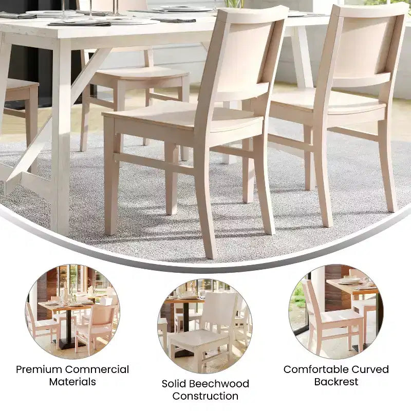 Emma et Oliver - Lot de 2 chaises de salle à manger avec dossiers incurvés et structures en bois massif