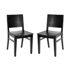 Emma et Oliver - Lot de 2 chaises de salle à manger avec dossiers incurvés et structures en bois massif