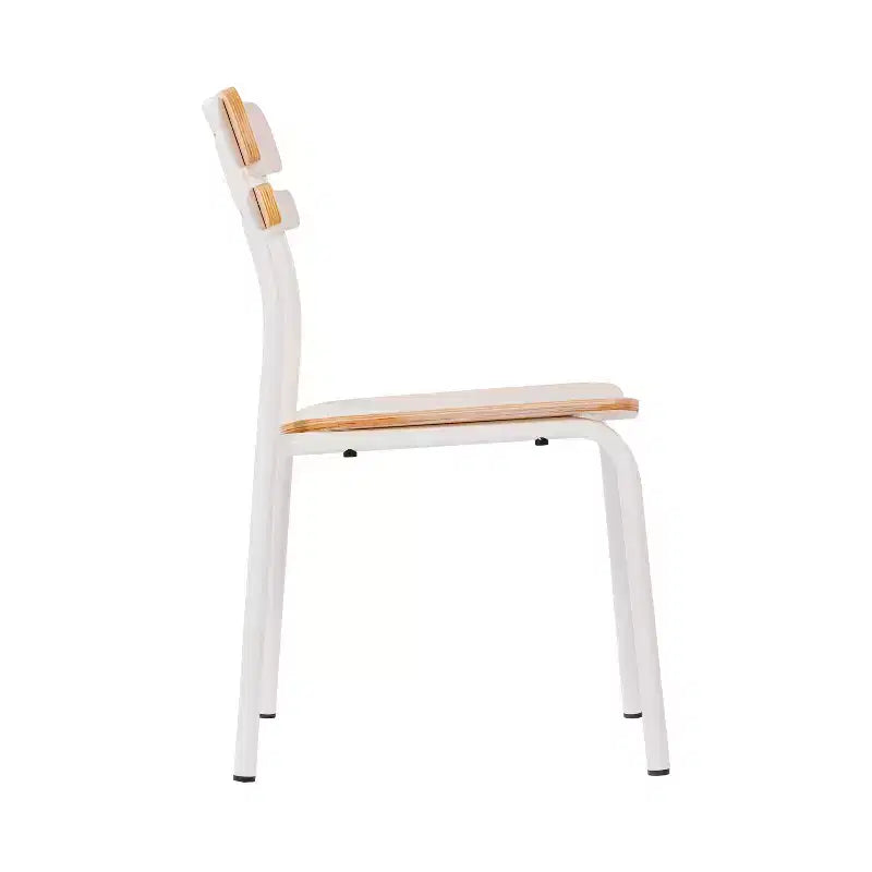 Lot de 2 chaises de salle à manger Emma et Oliver avec structure en métal et assise et dossier en bois massif à finition antique