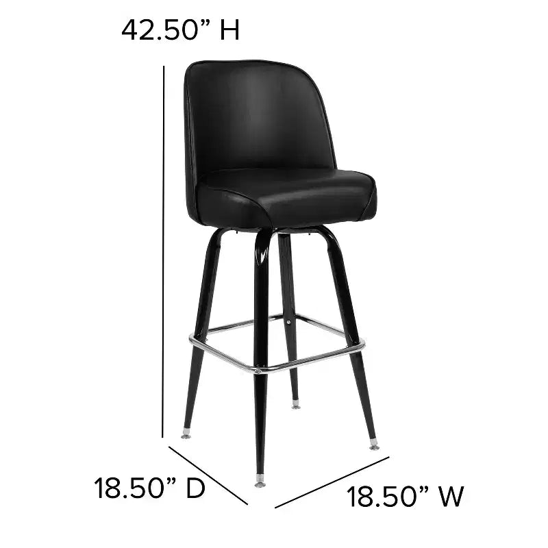 Emma et Oliver - Lot de 2 tabourets de bar en métal avec siège baquet pivotant