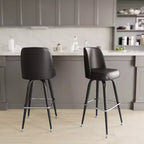 Emma et Oliver - Lot de 2 tabourets de bar en métal avec siège baquet pivotant