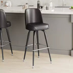 Emma et Oliver - Lot de 2 tabourets de bar en métal avec siège baquet pivotant