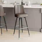 Emma et Oliver - Lot de 2 tabourets de bar en métal avec siège baquet pivotant