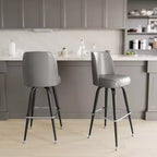 Emma et Oliver - Lot de 2 tabourets de bar en métal avec siège baquet pivotant
