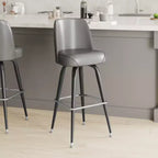 Emma et Oliver - Lot de 2 tabourets de bar en métal avec siège baquet pivotant