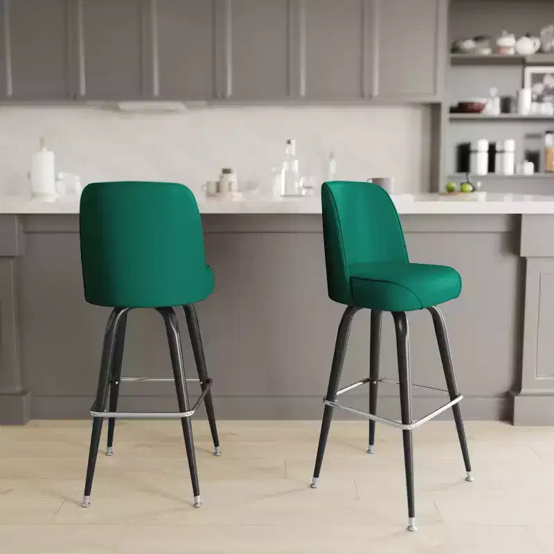 Emma et Oliver - Lot de 2 tabourets de bar en métal avec siège baquet pivotant