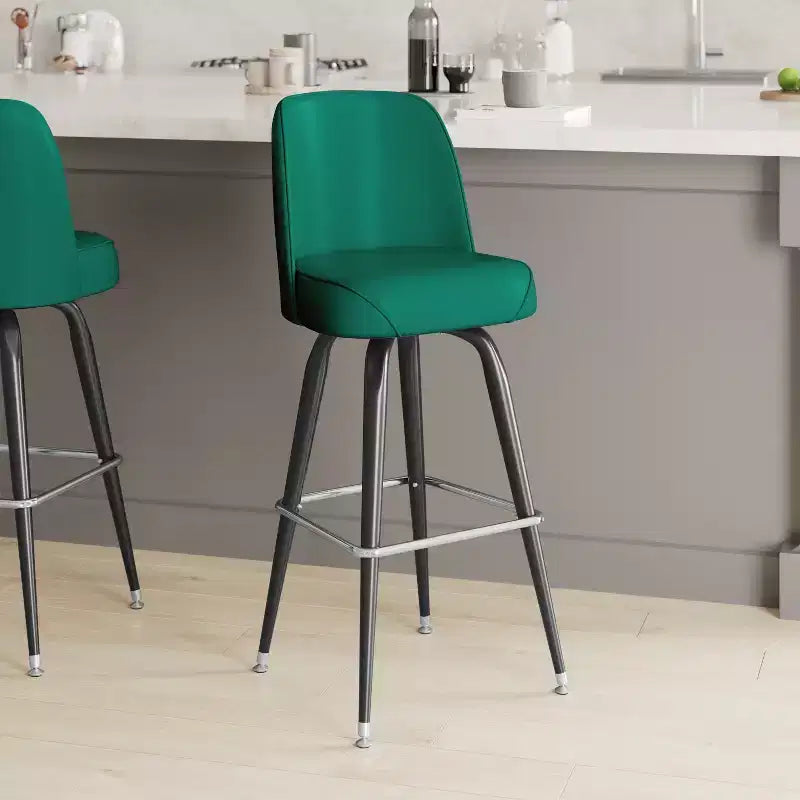 Emma et Oliver - Lot de 2 tabourets de bar en métal avec siège baquet pivotant