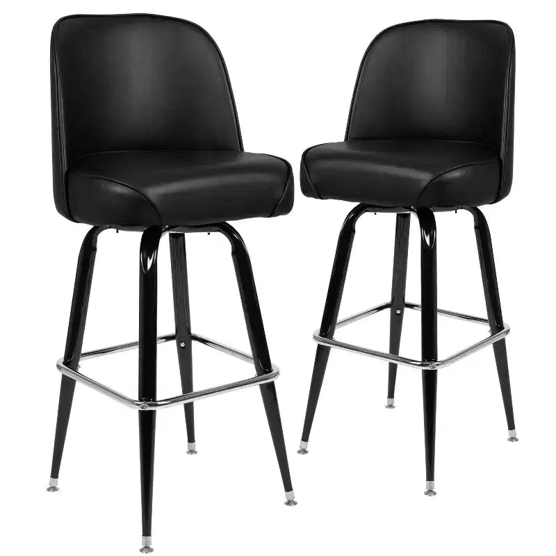 Emma et Oliver - Lot de 2 tabourets de bar en métal avec siège baquet pivotant
