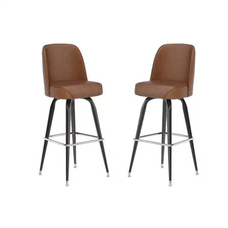 Emma et Oliver - Lot de 2 tabourets de bar en métal avec siège baquet pivotant