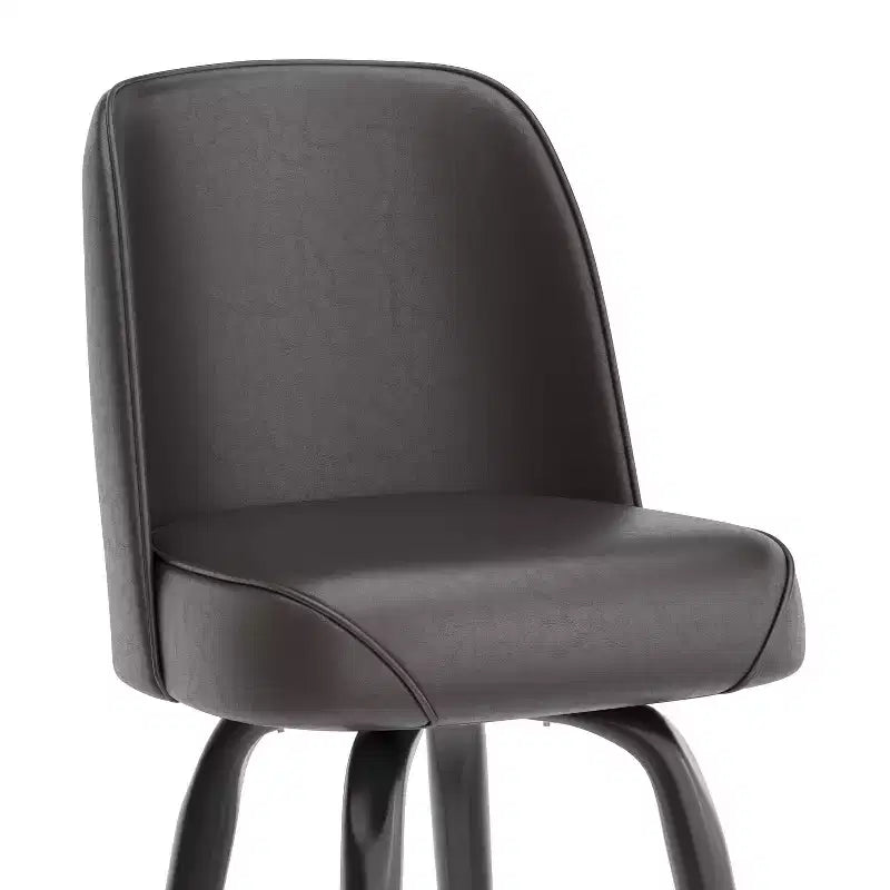 Tabouret de bar Emma et Oliver en métal avec siège baquet pivotant