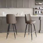 Tabouret de bar Emma et Oliver en métal avec siège baquet pivotant