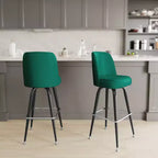 Tabouret de bar Emma et Oliver en métal avec siège baquet pivotant