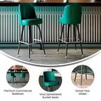 Tabouret de bar Emma et Oliver en métal avec siège baquet pivotant