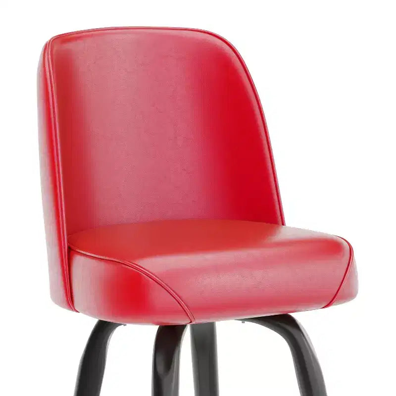 Tabouret de bar Emma et Oliver en métal avec siège baquet pivotant