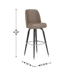 Tabouret de bar Emma et Oliver en métal avec siège baquet pivotant