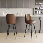 Tabouret de bar Emma et Oliver en métal avec siège baquet pivotant