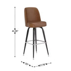Tabouret de bar Emma et Oliver en métal avec siège baquet pivotant