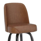 Tabouret de bar Emma et Oliver en métal avec siège baquet pivotant