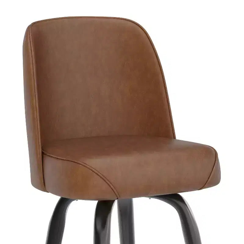 Tabouret de bar Emma et Oliver en métal avec siège baquet pivotant