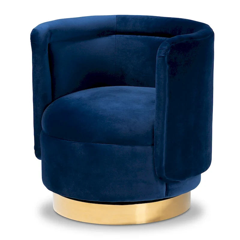 Fauteuil d'appoint pivotant rembourré Saffi Glam et Luxe