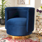 Fauteuil d'appoint pivotant rembourré Saffi Glam et Luxe