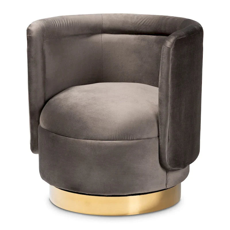 Fauteuil d'appoint pivotant rembourré Saffi Glam et Luxe