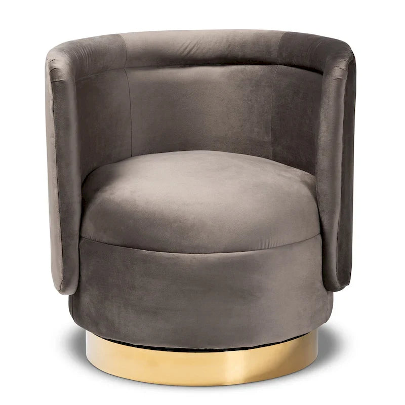 Fauteuil d'appoint pivotant rembourré Saffi Glam et Luxe