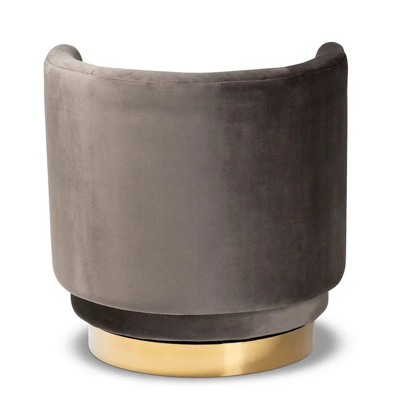 Fauteuil d'appoint pivotant rembourré Saffi Glam et Luxe
