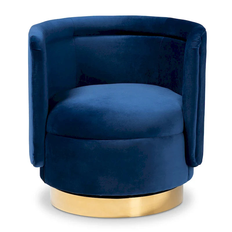 Fauteuil d'appoint pivotant rembourré Saffi Glam et Luxe
