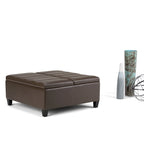 Pouf-table carré contemporain de 36 pouces de large